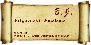 Bulyovszki Jusztusz névjegykártya